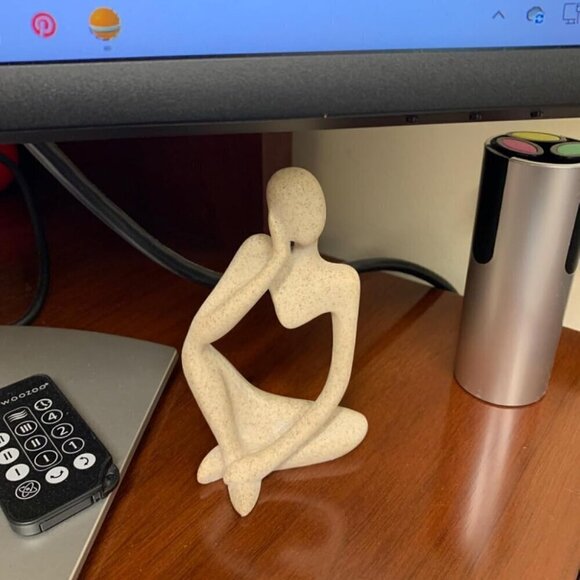 Sandstone Resin Thinker Style Abstract Sculpture Statue Collectible Figurines - Picture 3 of 10
